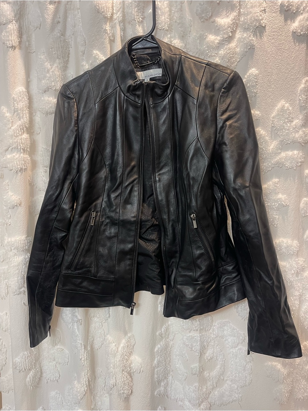 Wilson’s Leather black motor leather jacket